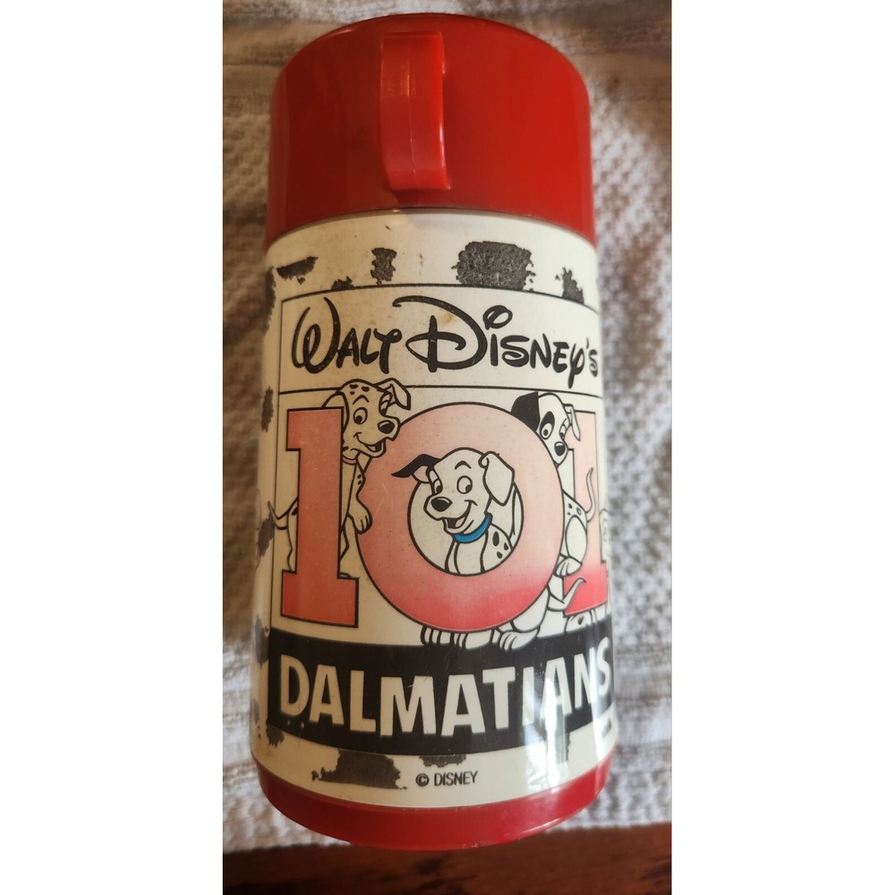 Vintage 101 DALMATIONS Animated Movie Walt Disney Aladdin Plastic‎ Thermos Dogs